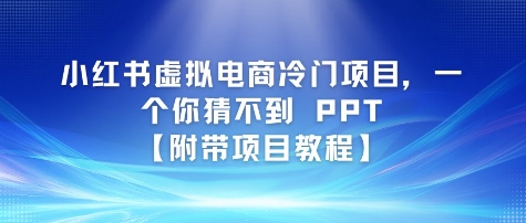 小红书虚拟电商冷门项目，一个你猜不到 PPT【附带项目教程】-湘创网