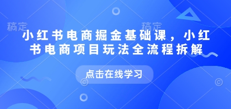 小红书电商掘金课，小红书电商项目玩法全流程拆解（更新7月）-湘创网