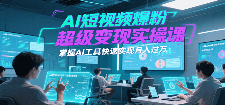 AI短视频爆粉超级变现实操课，掌握AI工具快速实现月入过万-湘创网