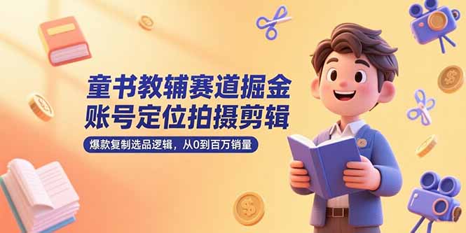 （15326期）童书教辅赛道掘金，账号定位拍摄剪辑，爆款复制选品逻辑，从0到百万销量-湘创网