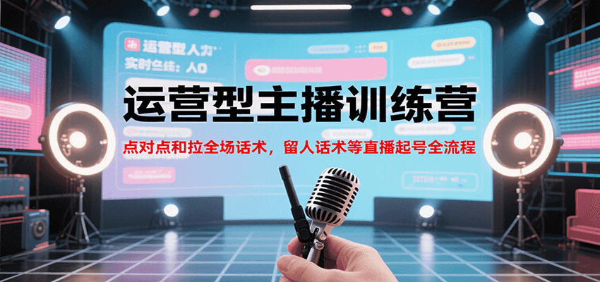 运营型主播训练营，点对点和拉全场话术，留人话术等直播起号全流程（更新7月）-湘创网