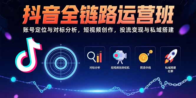 （15525期）抖音全链路运营班：账号定位与对标分析，短视频创作，投流变现与私域搭建-湘创网
