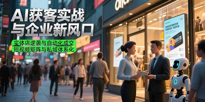 （15348期）AI获客实战与企业新风口，实体店逆袭与自动化成交 短视频矩阵与私域体系化-湘创网