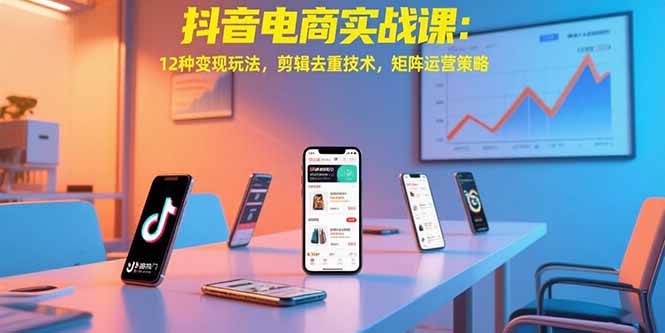 （15478期）抖音电商实战课：12种变现玩法，剪辑去重技术，矩阵运营策略-湘创网