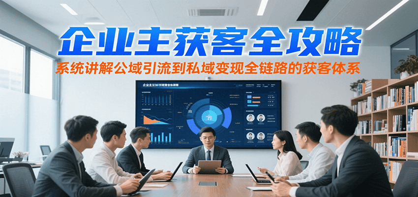 企业主获客全攻略，系统讲解公域引流到私域变现全链路的获客体系-湘创网