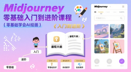midjourney零基础入门到进阶课程，零基础学会AI绘画-湘创网
