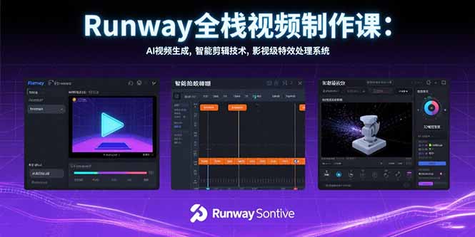 （15515期）Runway全栈视频制作课：AI视频生成，智能剪辑技术，影视级特效处理系统-湘创网
