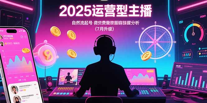 （15508期）2025运营型主播：自然流起号，微付费投放技巧，罗盘数据深度解析(7月更新)-湘创网