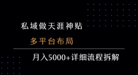 私域做天涯神贴 多平台布局 月入5k+详细流程拆解-湘创网