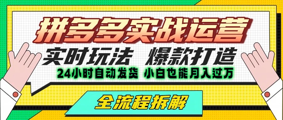 拼多多最新实战运营高投产：长久稳定项目，单店利润一天三位数-湘创网