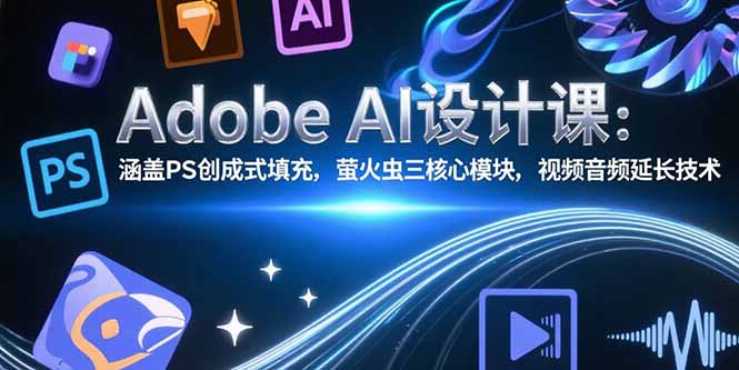 （15469期）Adobe AI设计课：涵盖PS创成式填充，萤火虫三核心模块，视频音频延长技术-湘创网