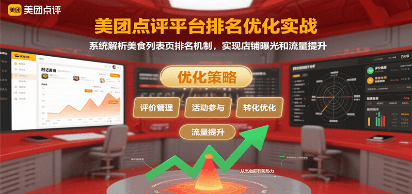 美团点评平台排名优化实战，系统解析美食列表页排名机制，实现店铺曝光和流量提升-湘创网