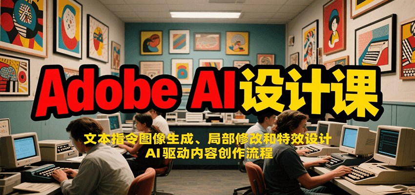 Adobe AI设计课：文本指令图像生成、局部修改和特效设计，AI驱动内容创作流程-湘创网