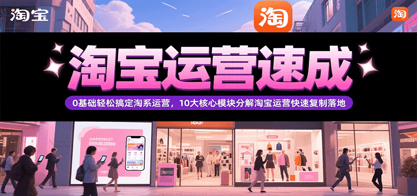淘宝运营速成，0基础轻松搞定网店运营，10大核心模块分解快速复制落地（更新）-湘创网
