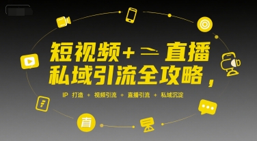 短视频+直播私域引流全攻略，IP打造 +视频引流 +直播引流 +私域沉淀-湘创网