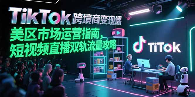 （15344期）TikTok跨境电商变现课，美区市场运营指南，短视频直播双轨流量攻略-湘创网