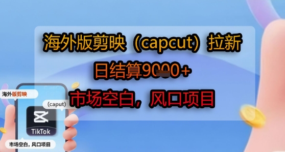 海外版剪映(capcut)拉新，日结算1k+，市场空白，风口项目-湘创网