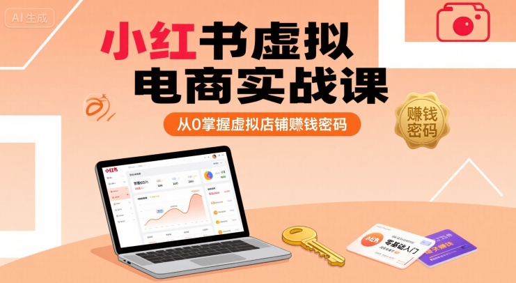 小红书虚拟电商实战课，从0掌握虚拟店铺賺钱密码-湘创网