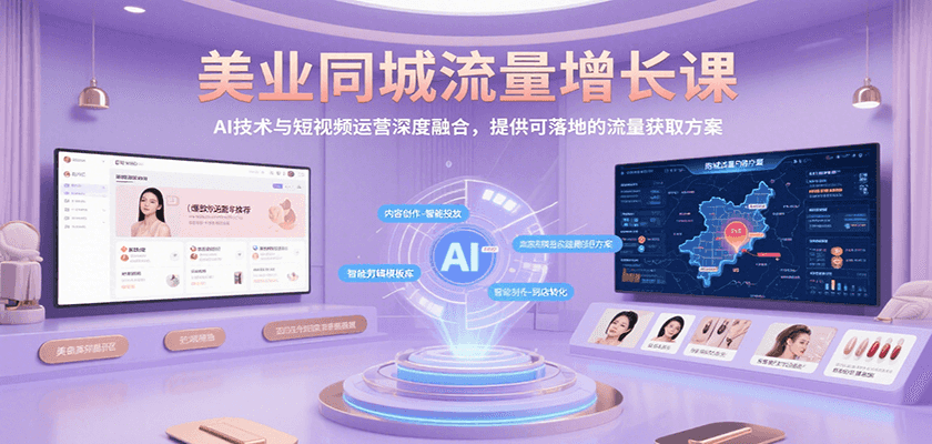 美业同城流量增长课，AI技术与短视频运营深度融合，提供可落地的流量获取方案-湘创网