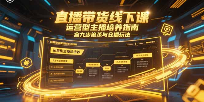 （15281期）直播带货线下课，运营型主播培养指南，含九步绝杀与仓播玩法-湘创网