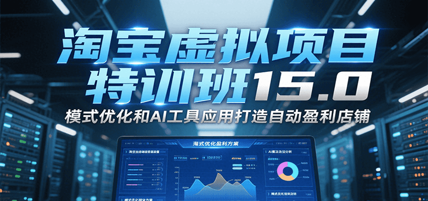 淘宝虚拟项目特训班15.0，模式优化和AI工具应用打造自动盈利店铺-湘创网