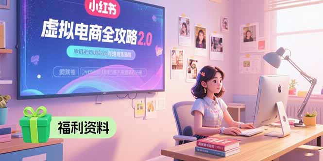 （15387期）虚拟电商全攻略2.0，开店选品实操流程，账号定位、货源发布、笔记发布技巧-湘创网
