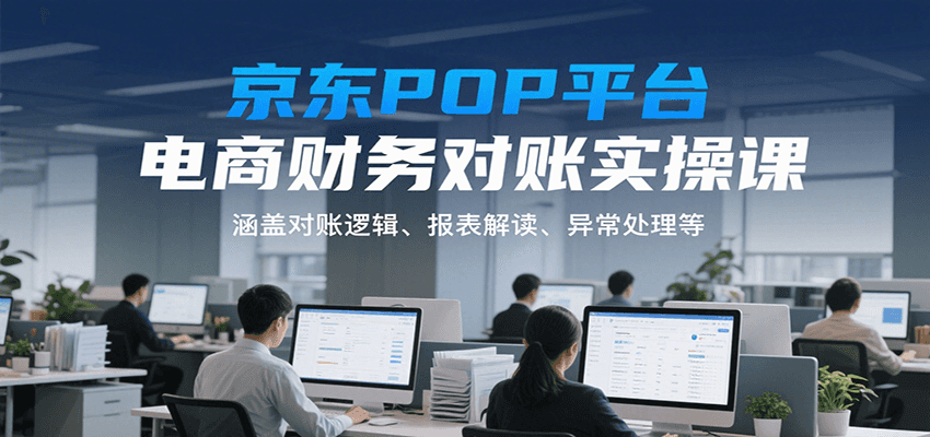 京东POP平台电商财务对账实操课，涵盖对账逻辑、报表解读、异常处理等-湘创网