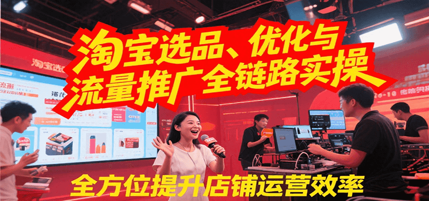淘宝选品、优化与流量推广全链路实操，全面提升店铺运营效率-湘创网