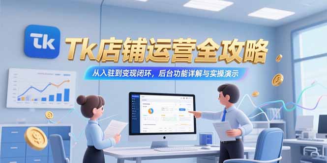 （15345期）Tk店铺运营全攻略，从入驻到变现闭环，后台功能详解与实操演示-湘创网