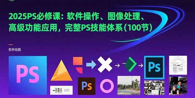 （15430期）2025PS必修课：软件操作、图像处理、高级功能应用，完整PS技能体系(100节)-湘创网
