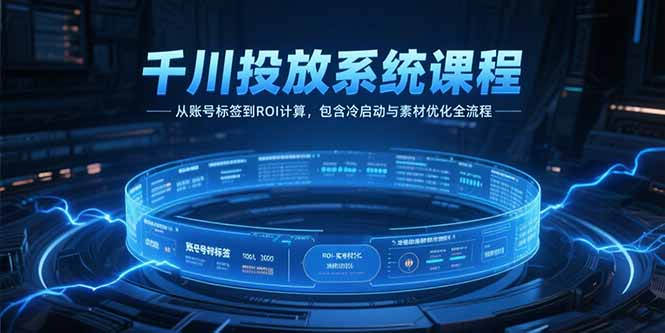 （15263期）千川投放系统课程，从账号标签到ROI计算，包含冷启动与素材优化全流程-湘创网
