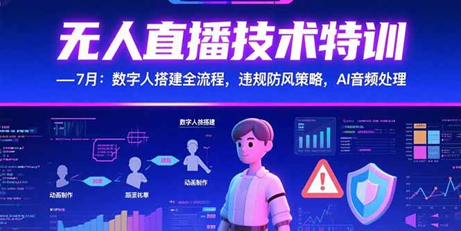 （15448期）无人直播技术特训-7月：数字人搭建全流程，违规防风策略，AI音频处理-湘创网