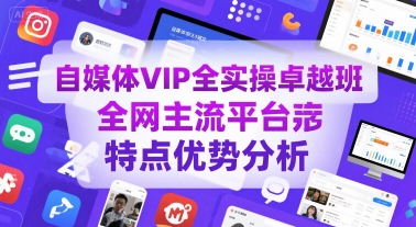 自媒体VIP全实操卓越班，全网主流平台特点优势分析-湘创网