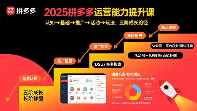 （15826期）2025拼多多运营能力提升课：认知→基础→推广→活动→玩法，五阶成长路径-湘创网