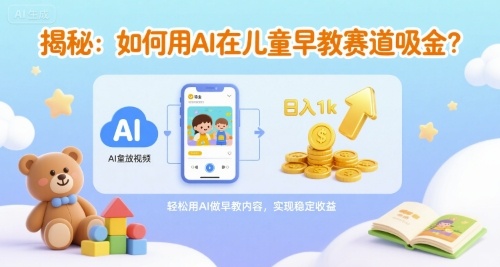 揭秘：如何用AI在儿童早教赛道吸金?一键生成视频，日入1k不是梦-湘创网