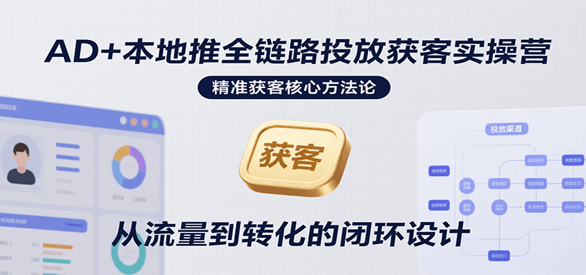 AD+本地推全链路投放获客实操营，快速掌握精准获客技巧，当天投放当天转化高效营销-湘创网