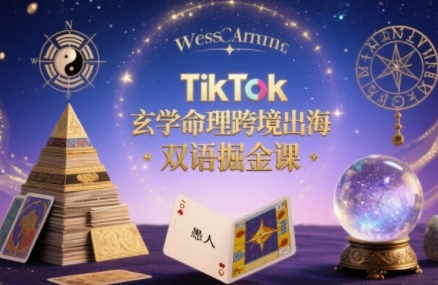 TikTok玄学命理跨境出海双语掘金课，手把手教你用命理知识精准直击海外用户痛点-湘创网