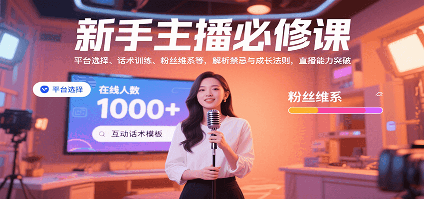 新手主播必修课：平台选择、话术训练、粉丝维系等，解析禁忌与成长法则，突破直播能力-湘创网