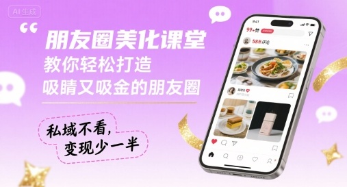 朋友圈美化课堂，教你轻松打造，吸睛又吸金的朋友圈，私域不看，变现少一半-湘创网