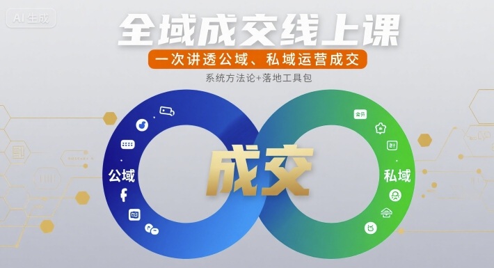 全域成交线上课，一次讲透公域、私域运营成交-湘创网