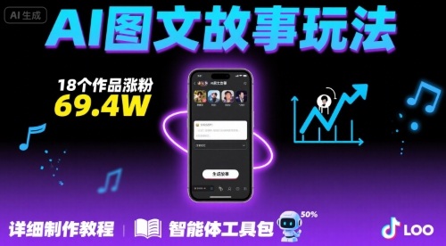 抖音爆火的ai图文故事玩法，18个作品涨粉69.4W，详细制作教程+智能体-湘创网