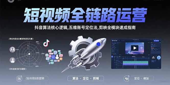 （15580期）短视频全链路运营：抖音算法核心逻辑,五维账号定位法,剪映全模块速成指南-湘创网
