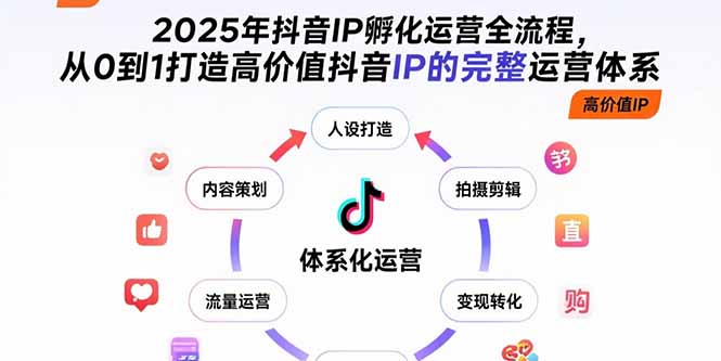 （15610期）2025年抖音IP孵化运营全流程，从0到1打造高价值抖音IP的完整运营体系-湘创网