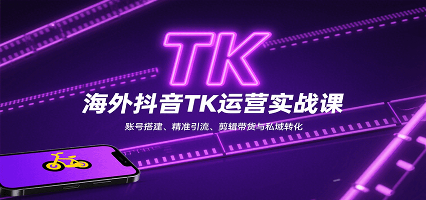 海外抖音TK运营实战课：账号搭建、精准引流、剪辑带货与私域转化-湘创网