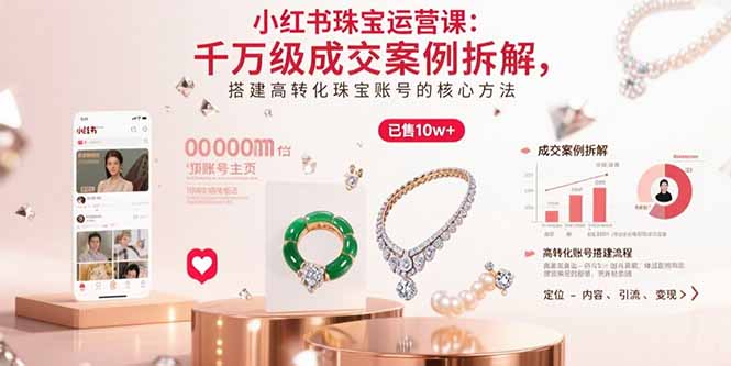 （15742期）小红书珠宝运营课：千万级成交案例拆解，搭建高转化珠宝账号的核心方法-湘创网