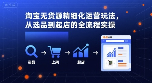 淘宝无货源精细化运营玩法，从选品到起店的全流程实操-湘创网