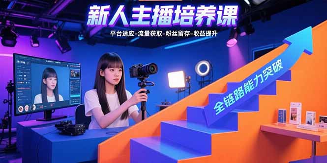 （15701期）新人主播培养课：平台适应-流量获取-粉丝留存-收益提升 全链路能力突破-湘创网