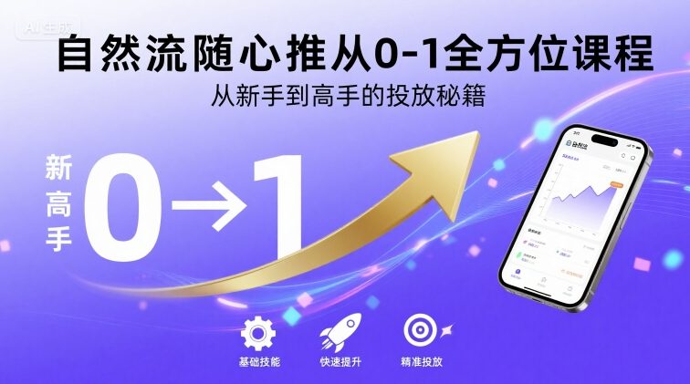 自然流随心推从0-1全方位课程，从新手到高手的投放秘籍-湘创网