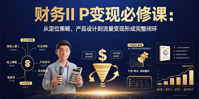 （15728期）财务IP变现必修课：从定位策略、产品设计到流量变现形成完整闭环-湘创网