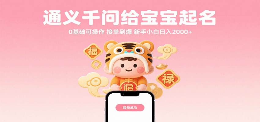 通义千问给宝宝起名 0基础可操作 接单到爆 新手小白日入2000+-湘创网